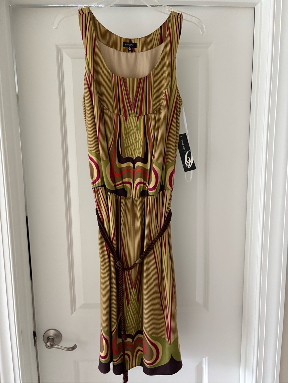 M Missoni Geometric Maxi Dress in Green & Brown NWT